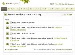 Ancestry member connect activity