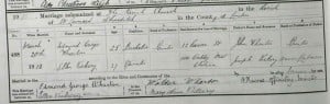 Ellen Vickery marriage register 1910